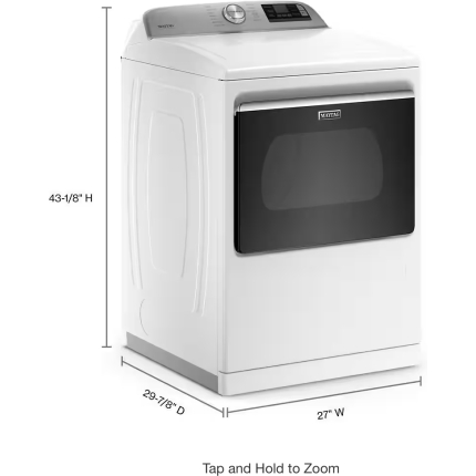 7.4 cu. ft. 120-Volt Smart Capable White Gas Vented Dryer with Steam and Hamper Door, ENERGY STAR