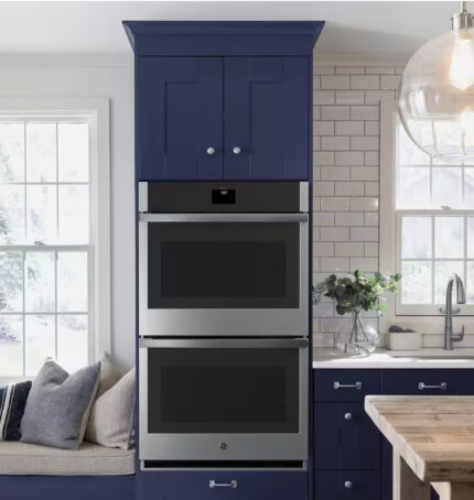 GE 30 in. Double Smart Convection Wall Oven with No-Preheat Air Fry in Stainless Steel