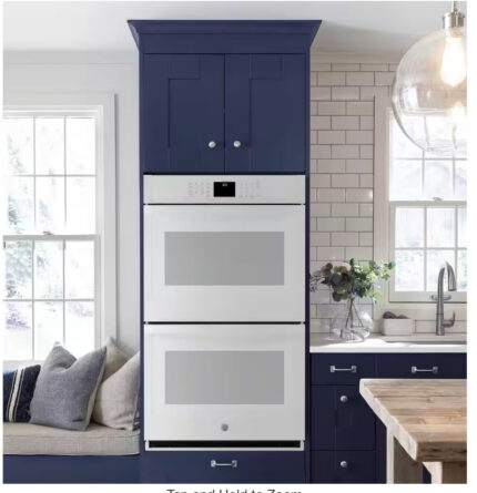 GE 27 in. Smart Double Electric Wall Oven with Self Clean in White